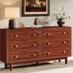 Tribesigns Chests Of Drawers*55" Chest of Drawers, Wood 6 - Drawer Storage Organizer Dresser