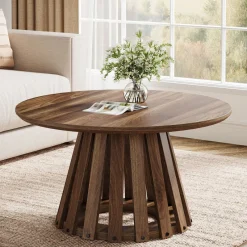 Tribesigns Coffee Tables*31.5" Circle Coffee Table, Farmhouse Accent Center Table Tea Table
