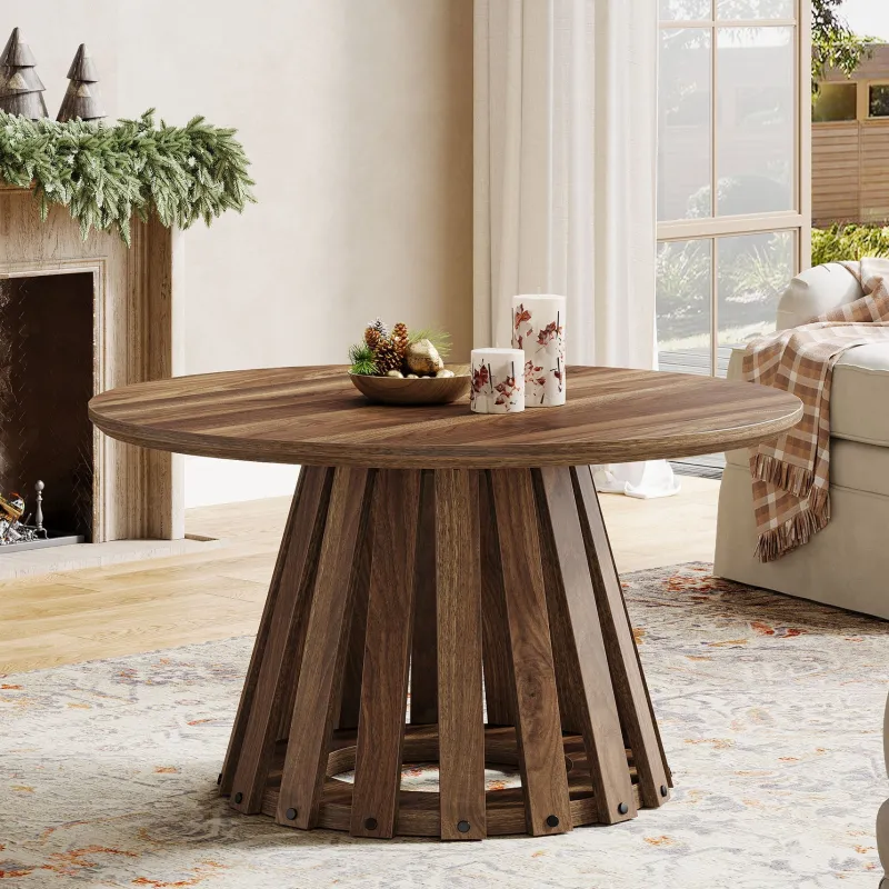 Tribesigns Coffee Tables*31.5" Circle Coffee Table, Farmhouse Accent Center Table Tea Table