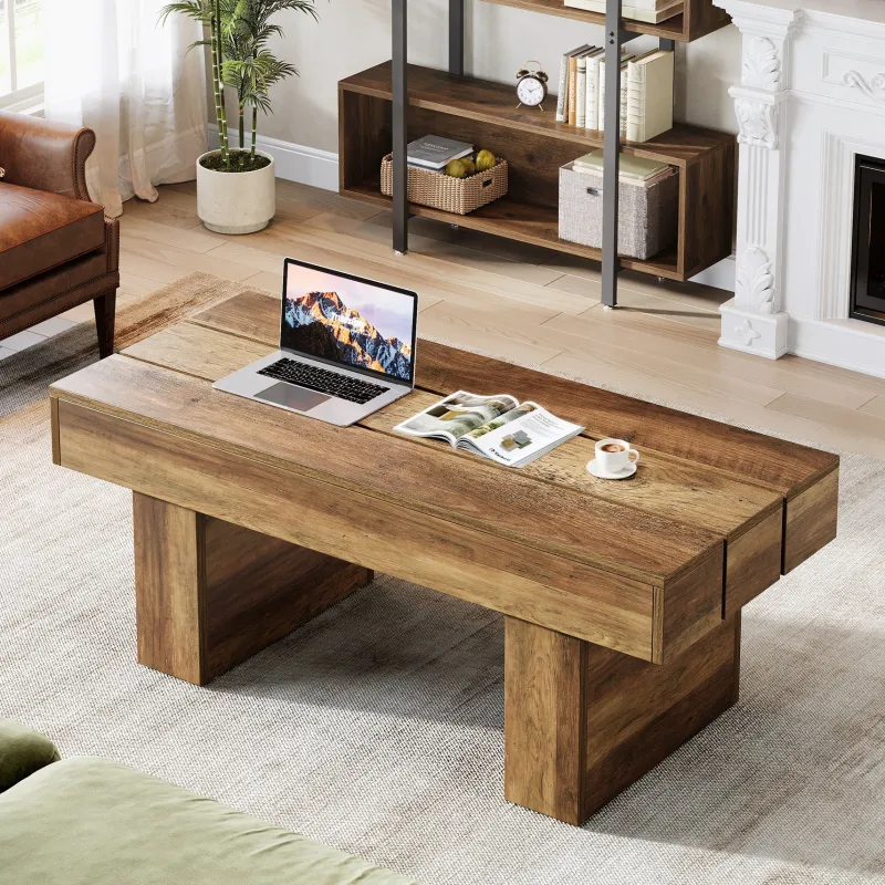 Tribesigns Coffee Tables*47" Coffee Table, Farmhouse Accent Table Snack Table