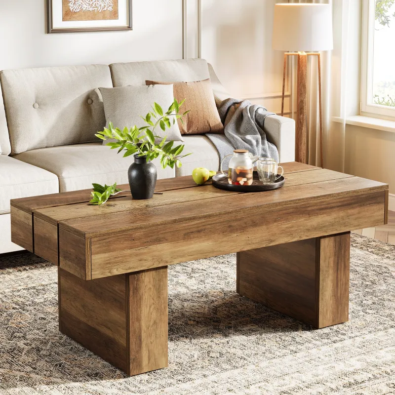 Tribesigns Coffee Tables*47" Coffee Table, Farmhouse Accent Table Snack Table