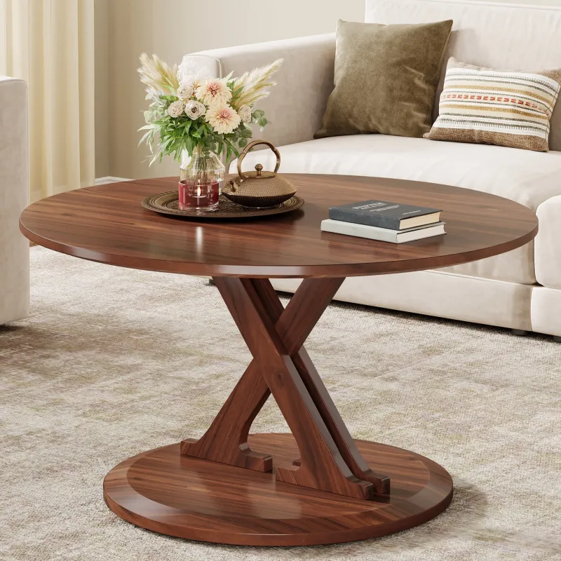 Tribesigns Coffee Tables*31.5" Coffee Table, Mid - Century Accent Center Table with X - Shaped Base