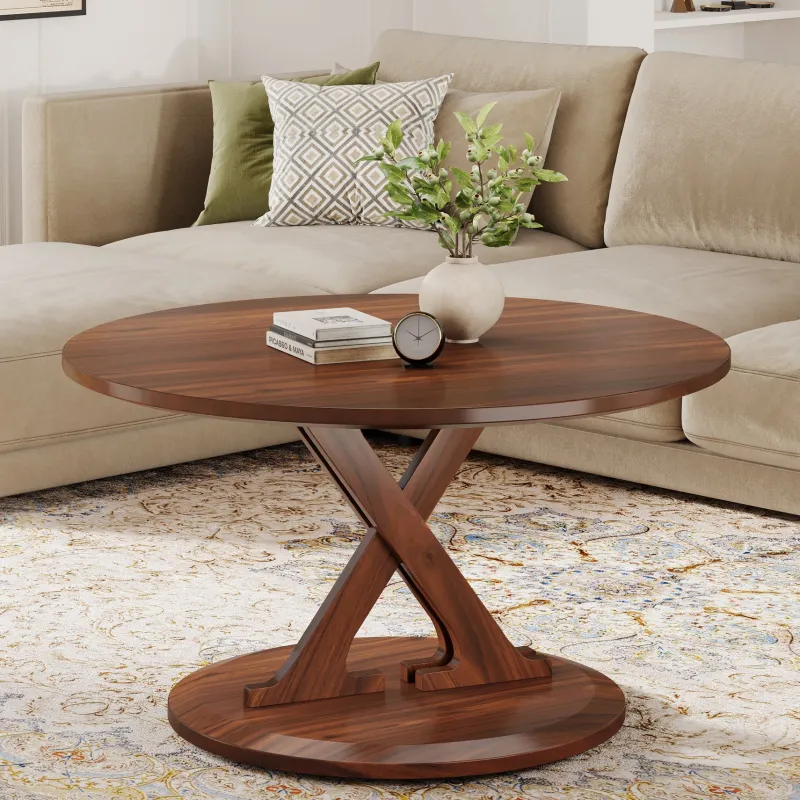 Tribesigns Coffee Tables*31.5" Coffee Table, Mid - Century Accent Center Table with X - Shaped Base