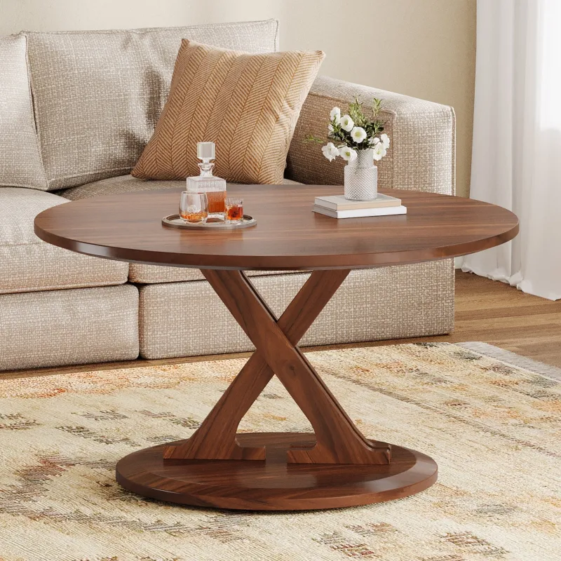 Tribesigns Coffee Tables*31.5" Coffee Table, Mid - Century Accent Center Table with X - Shaped Base