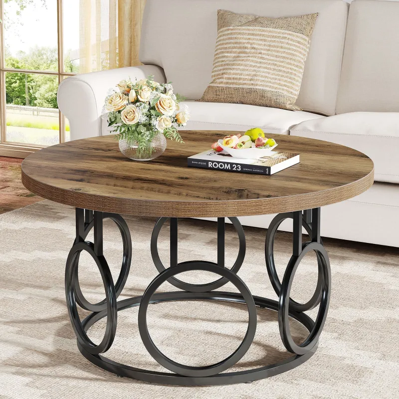 Tribesigns Coffee Tables*31.5" Coffee Table, Rustic Center Table Snack Table