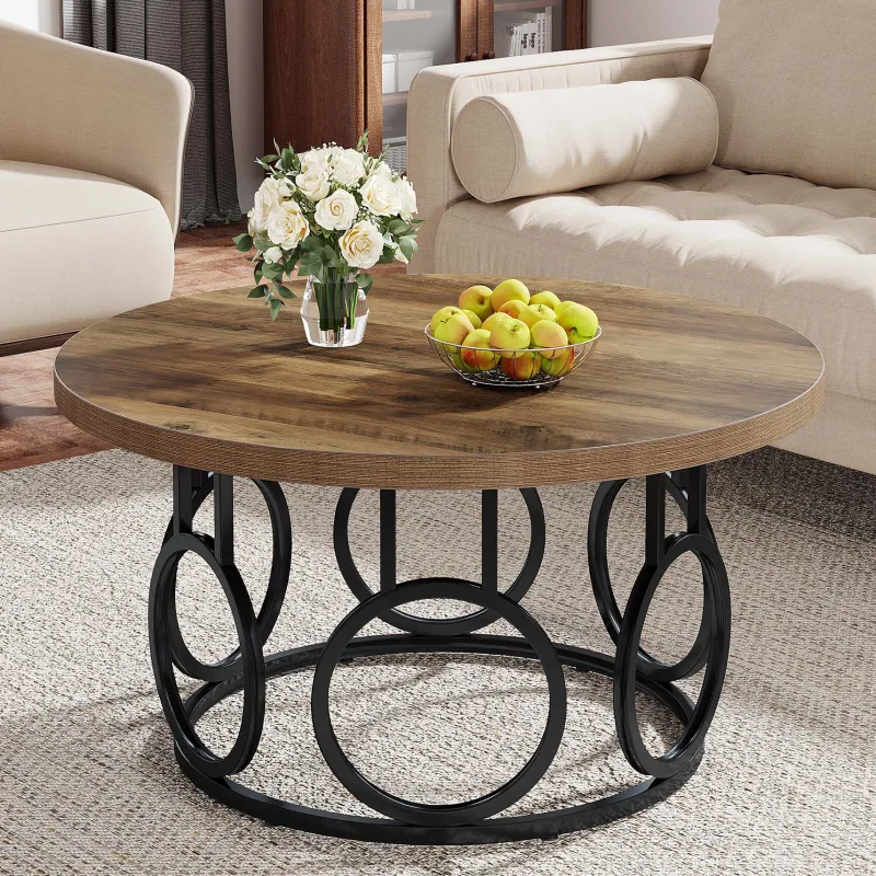 Tribesigns Coffee Tables*31.5" Coffee Table, Rustic Center Table Snack Table