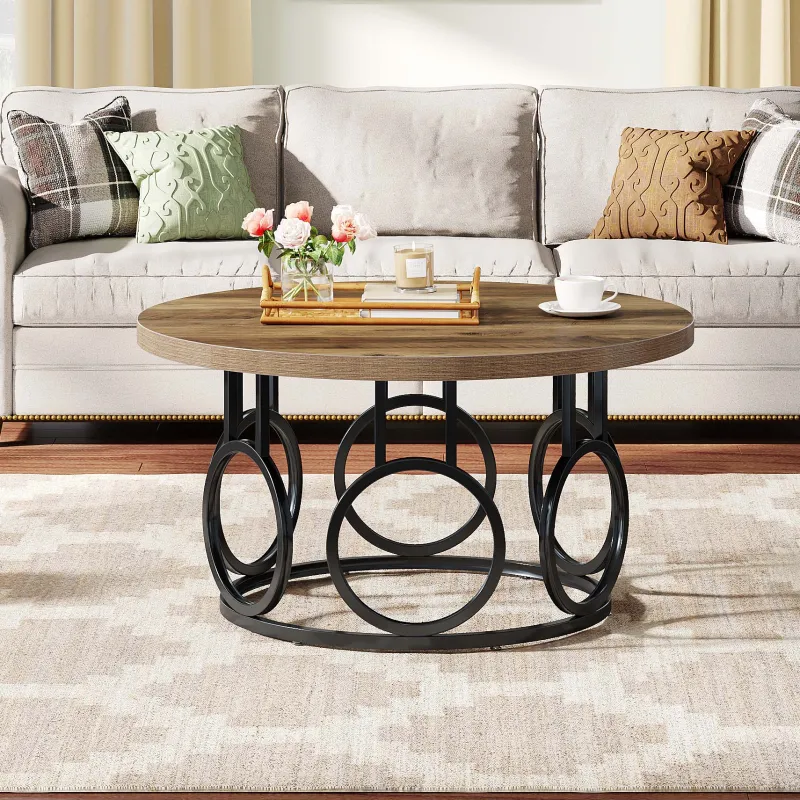 Tribesigns Coffee Tables*31.5" Coffee Table, Rustic Center Table Snack Table