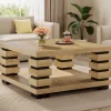 Tribesigns Coffee Tables*39" Coffee Table, Square 2 - Tier Center Table Tea Table with Storage Shelf