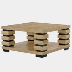 Tribesigns Coffee Tables*39" Coffee Table, Square 2 - Tier Center Table Tea Table with Storage Shelf
