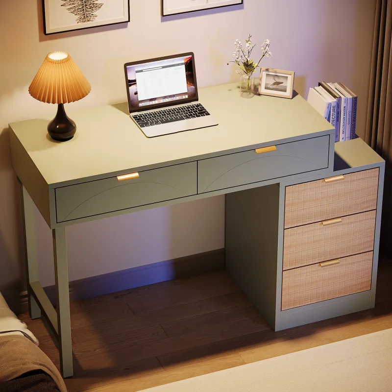 Tribesigns Desks*55" Computer Desk, Modern Home Office Desk Study Desk