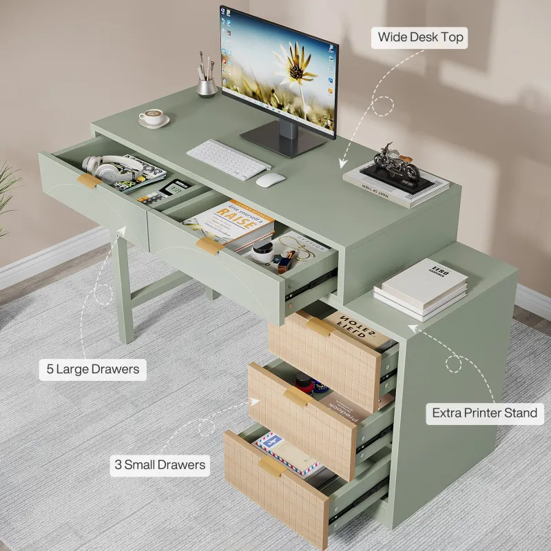 Tribesigns Desks*55" Computer Desk, Modern Home Office Desk Study Desk