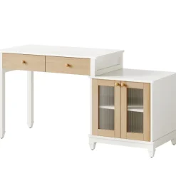 Tribesigns Desks*63" Computer Desk, Reversible Office Desk with Storage Cabinet