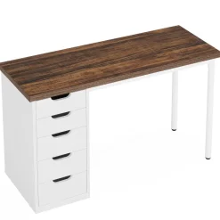 Tribesigns Desks*47" Computer Desk with 5 Drawers, Modern Study Table Writing Desk