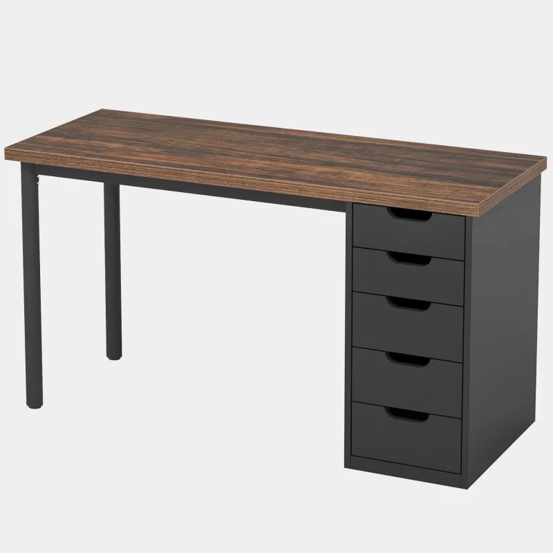 Tribesigns Desks*47" Computer Desk with 5 Drawers, Modern Study Table Writing Desk