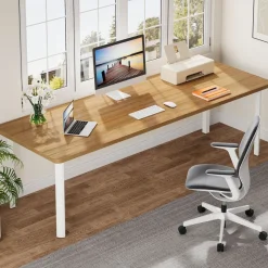 Tribesigns Desks*78" Computer Desk, Wood Office Desk Writing Table