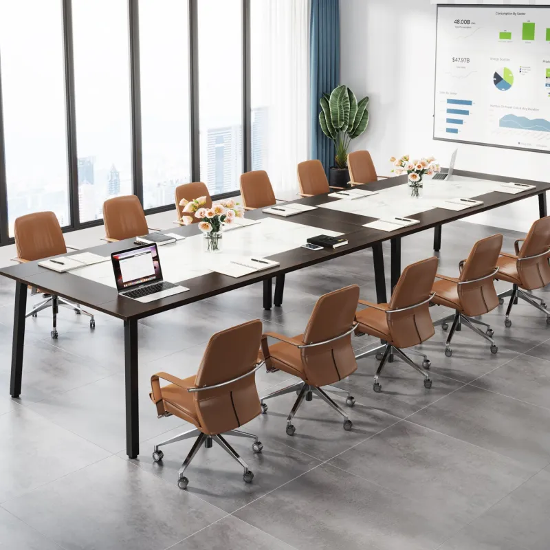 Tribesigns Desks*79" Conference Table, Rectangular Executive Desk with Metal Frame