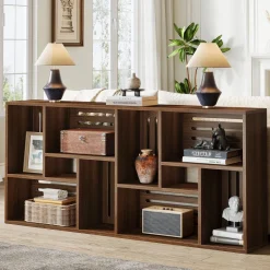 Tribesigns Console Tables|Console Tables*70.9" Console Table, 3 - Tier Entryway Table Sofa Table with Storage Shelves