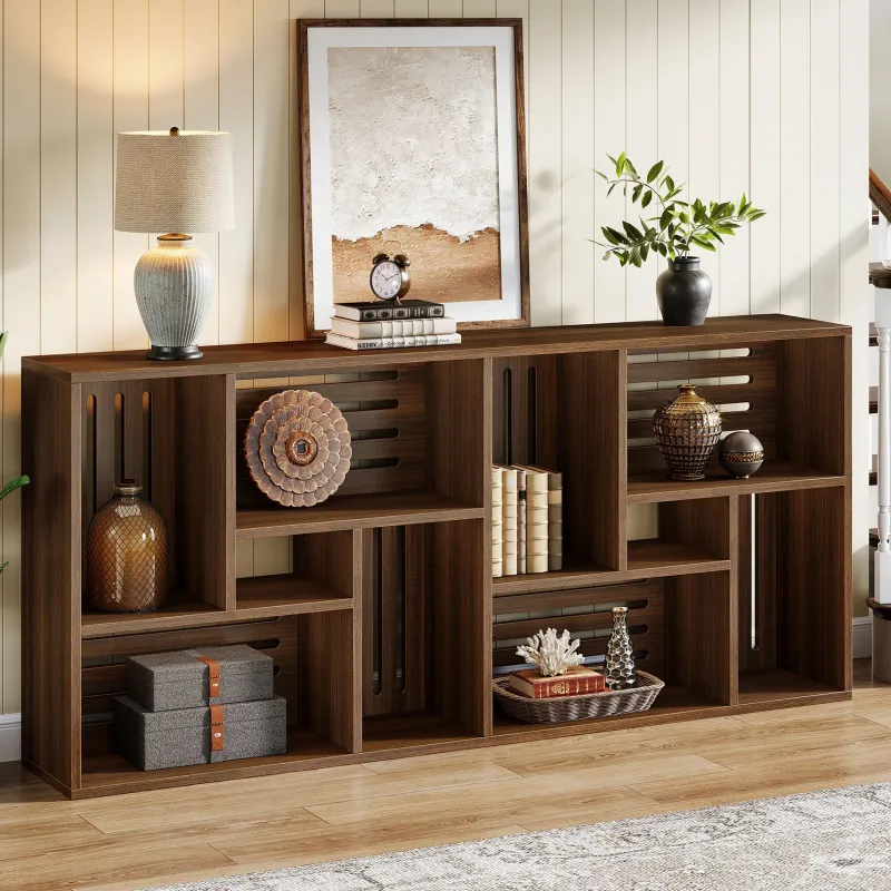 Tribesigns Console Tables|Console Tables*70.9" Console Table, 3 - Tier Entryway Table Sofa Table with Storage Shelves