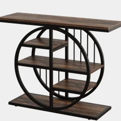 Tribesigns Console Tables|Console Tables*39" Console Table, 5 - Tier Entryway Table Sofa Table with Circle Base