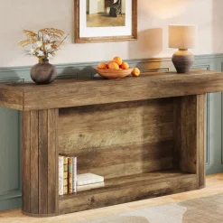 Tribesigns Console Tables|Console Tables*63" Console Table, 2 - Tier Entry Hallway Table Sofa Table Behind Couch