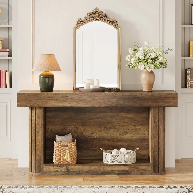 Tribesigns Console Tables|Console Tables*63" Console Table, 2 - Tier Entry Hallway Table Sofa Table Behind Couch