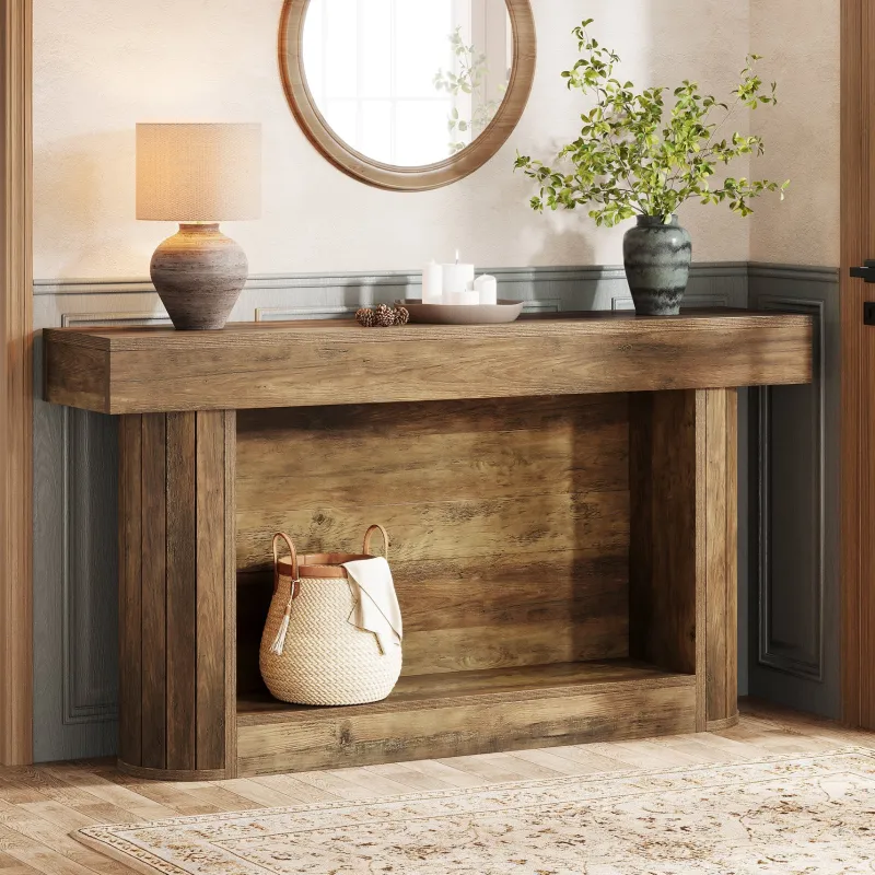Tribesigns Console Tables|Console Tables*63" Console Table, 2 - Tier Entry Hallway Table Sofa Table Behind Couch