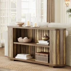 Tribesigns Console Tables|Console Tables*63" Console Table, 3 - Tier Farmhouse Entryway Table Sofa Table with Storage Shelves