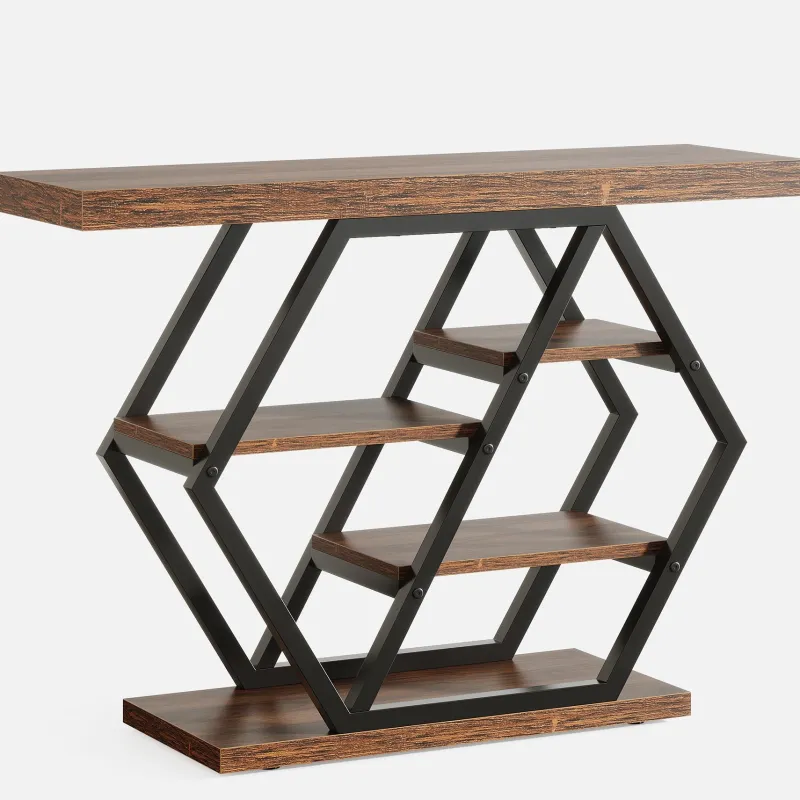 Tribesigns Console Tables|Console Tables*39" Console Table, 5 - tier Sofa Table Entryway Table With Geometric Base