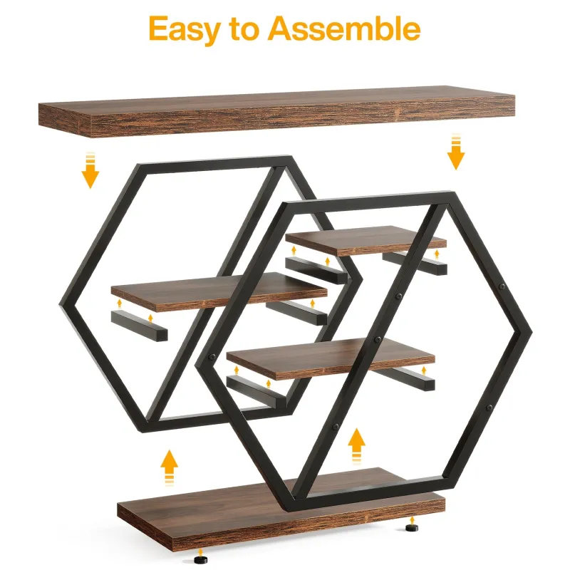 Tribesigns Console Tables|Console Tables*39" Console Table, 5 - tier Sofa Table Entryway Table With Geometric Base
