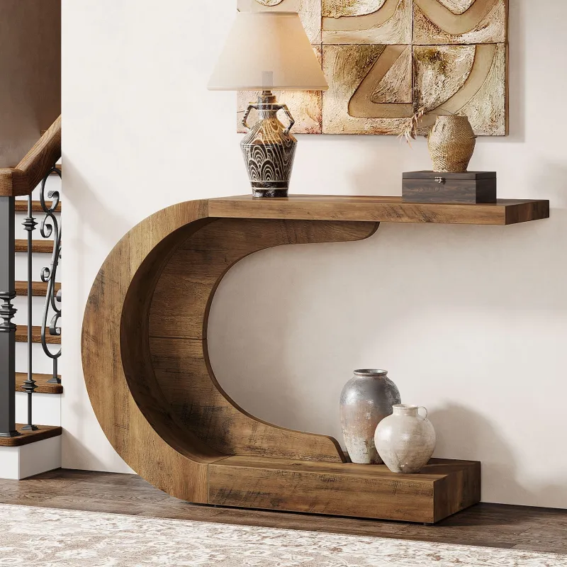 Tribesigns Console Tables|Console Tables*43" Console Table, C - Shaped Modern Accent Table Hallway Table