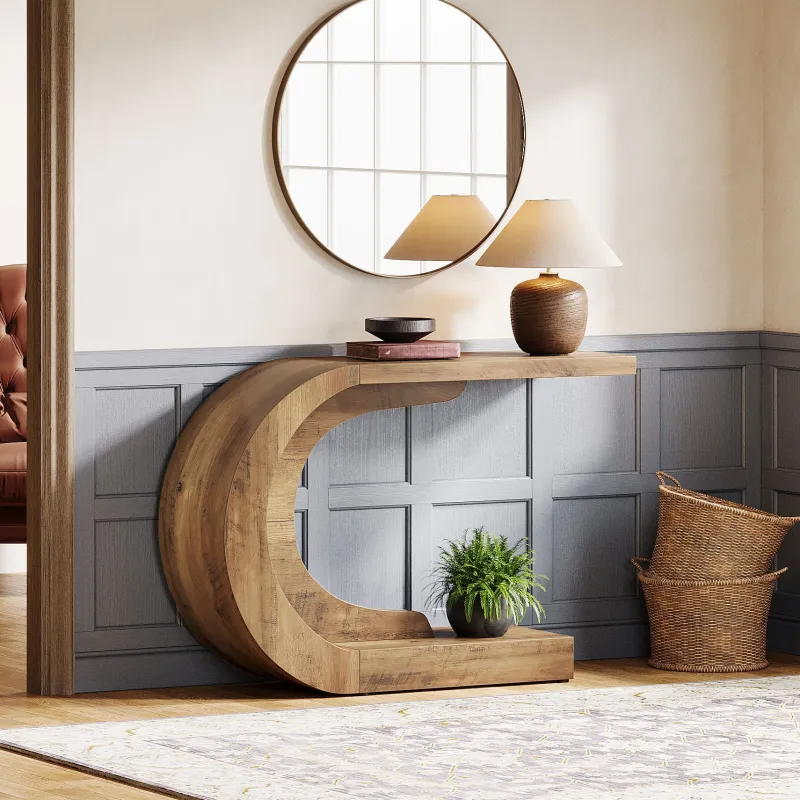 Tribesigns Console Tables|Console Tables*43" Console Table, C - Shaped Modern Accent Table Hallway Table