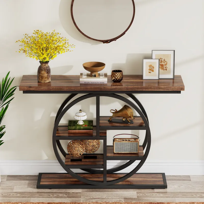 Tribesigns Console Tables|Console Tables*41.3" Console Table, Entryway Table Sofa Table with Etagere Shelves