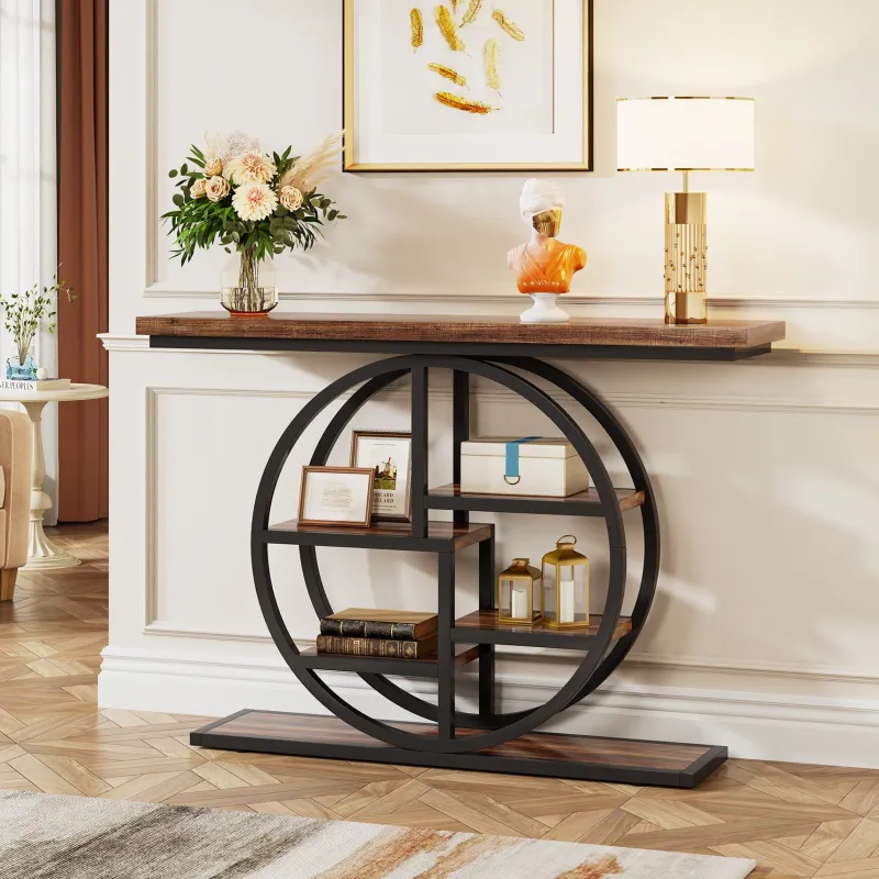 Tribesigns Console Tables|Console Tables*41.3" Console Table, Entryway Table Sofa Table with Etagere Shelves