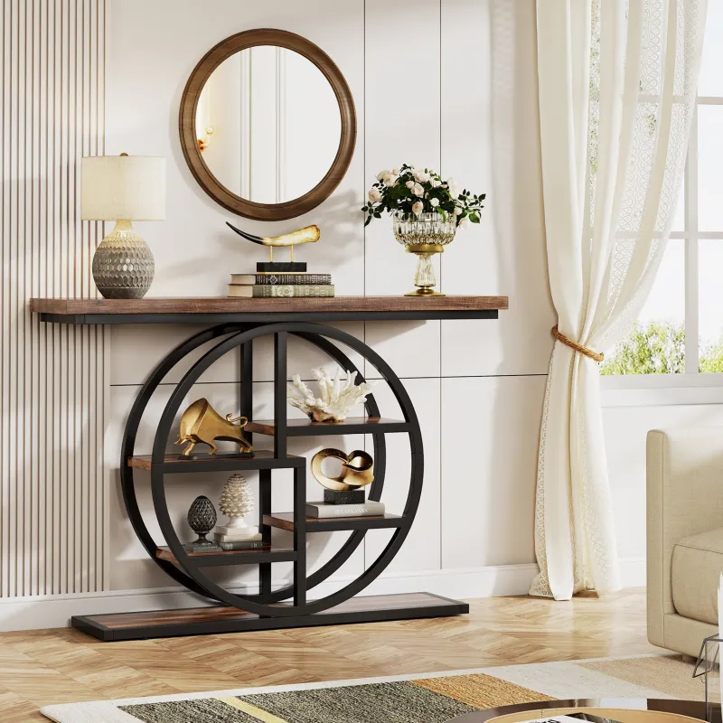 Tribesigns Console Tables|Console Tables*41.3" Console Table, Entryway Table Sofa Table with Etagere Shelves