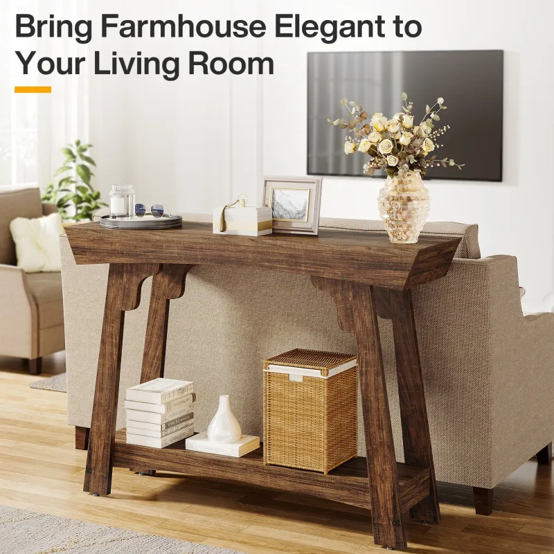 Tribesigns Console Tables|Console Tables*41" Console Table, Farmhouse 2 - Tier Sofa Table Entryway Table with Storage Shelf