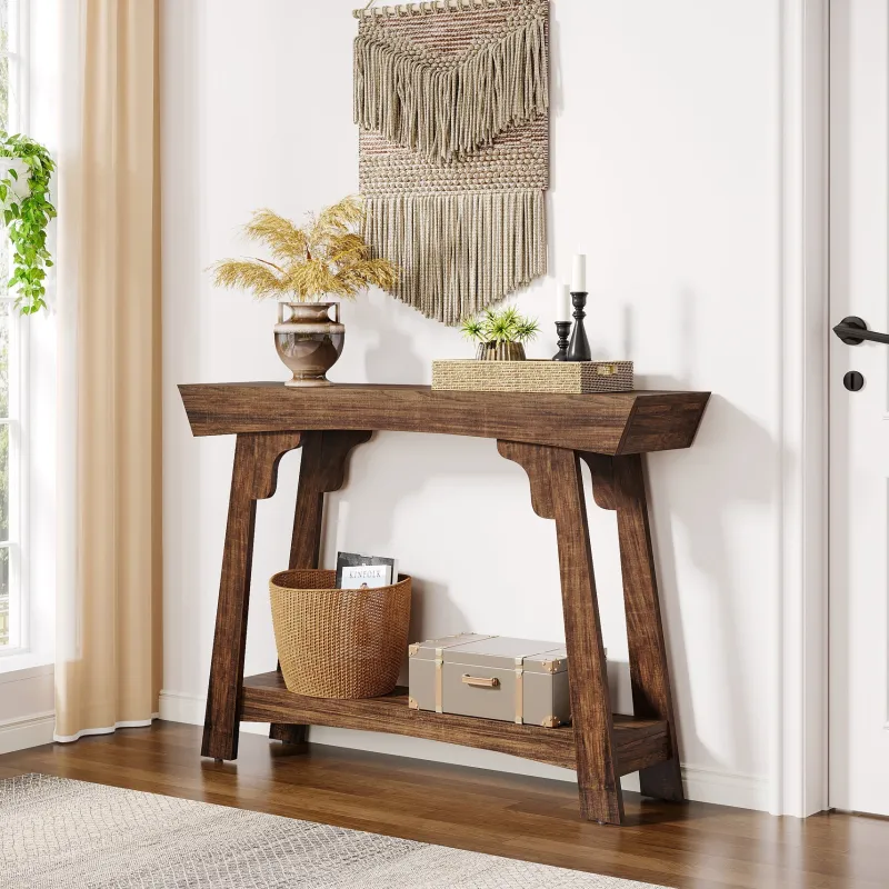 Tribesigns Console Tables|Console Tables*41" Console Table, Farmhouse 2 - Tier Sofa Table Entryway Table with Storage Shelf