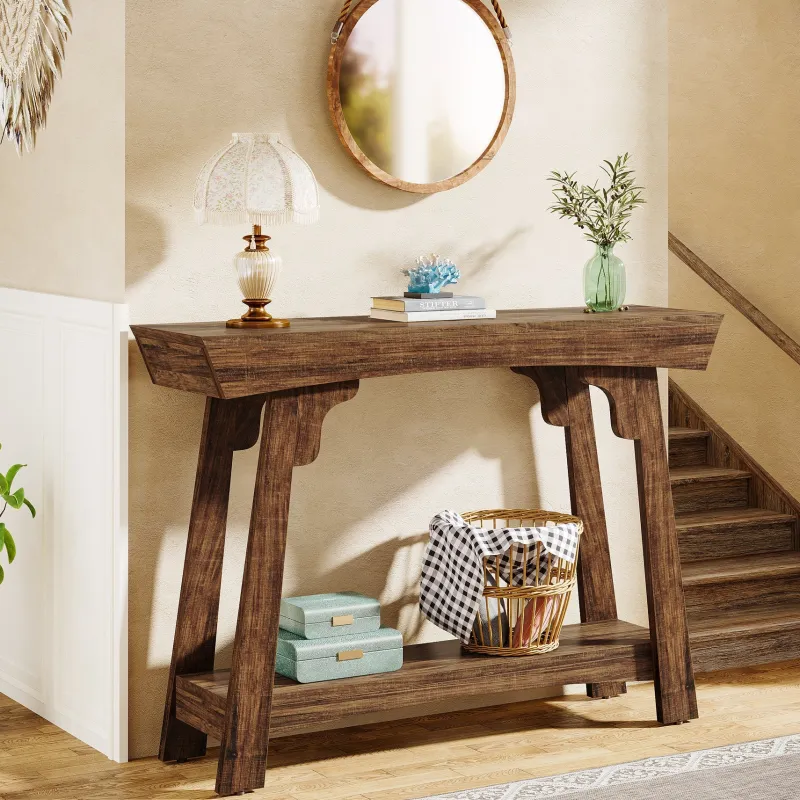 Tribesigns Console Tables|Console Tables*41" Console Table, Farmhouse 2 - Tier Sofa Table Entryway Table with Storage Shelf