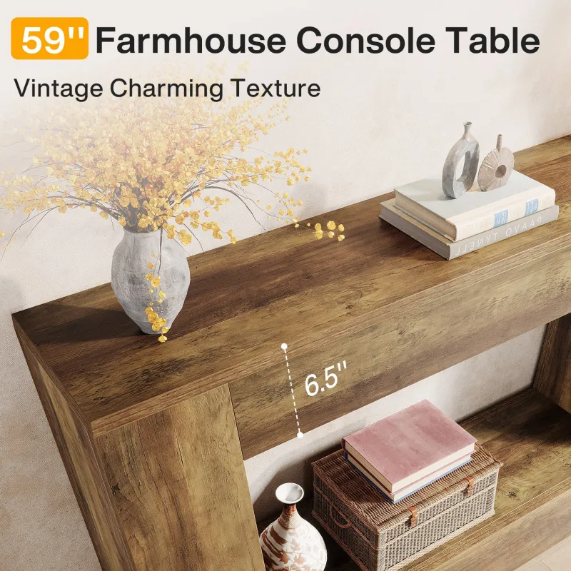 Tribesigns Console Tables|Console Tables*59" Console Table, Farmhouse Entryway Table Sofa Table Behind Couch