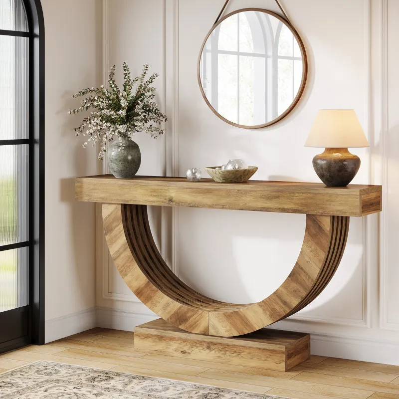 Tribesigns Console Tables|Console Tables*59" Console Table, Farmhouse Sofa Table Hallway Table with Half - circle Base