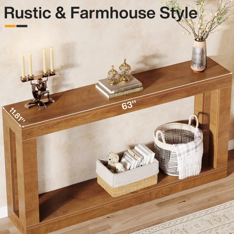 Tribesigns Console Tables|Console Tables*63" Console Table, Farmhouse Entryway Table Sofa Table with Storage