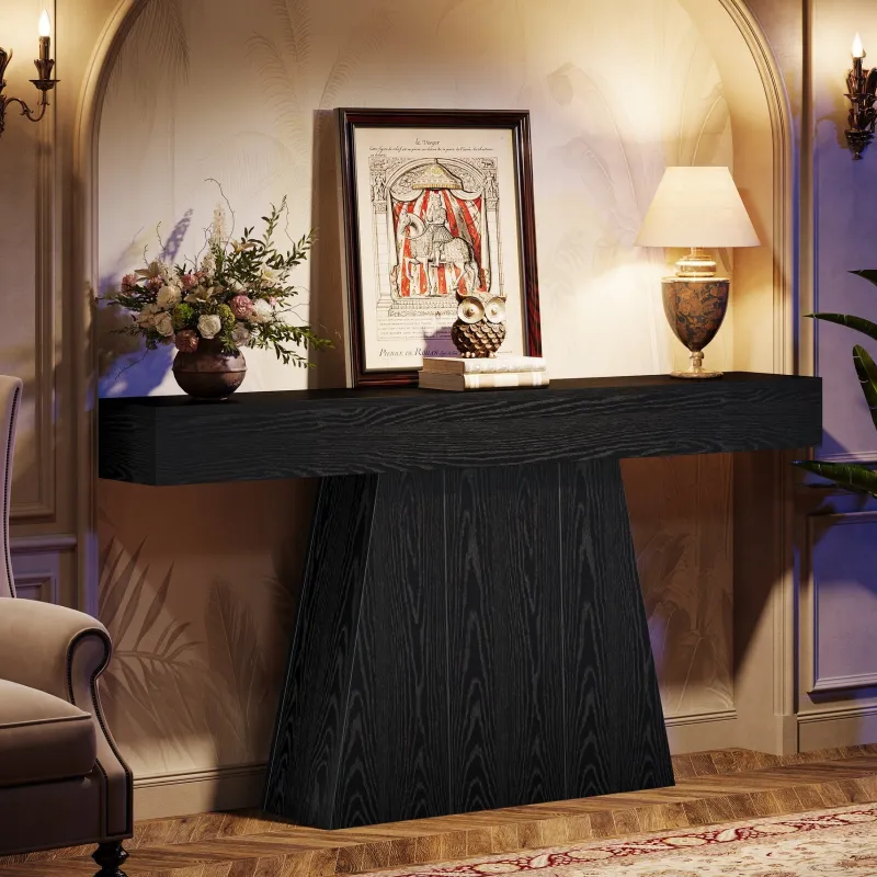 Tribesigns Console Tables|Console Tables*63" Console Table, Farmhouse Entryway Table Sofa Table with Trapezoidal Base