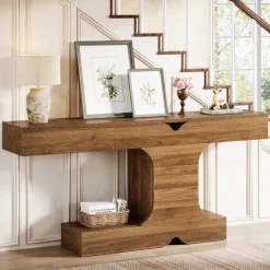 Tribesigns Console Tables|Console Tables*63" Console Table, I - Shaped Farmhouse Sofa Table Entryway Table