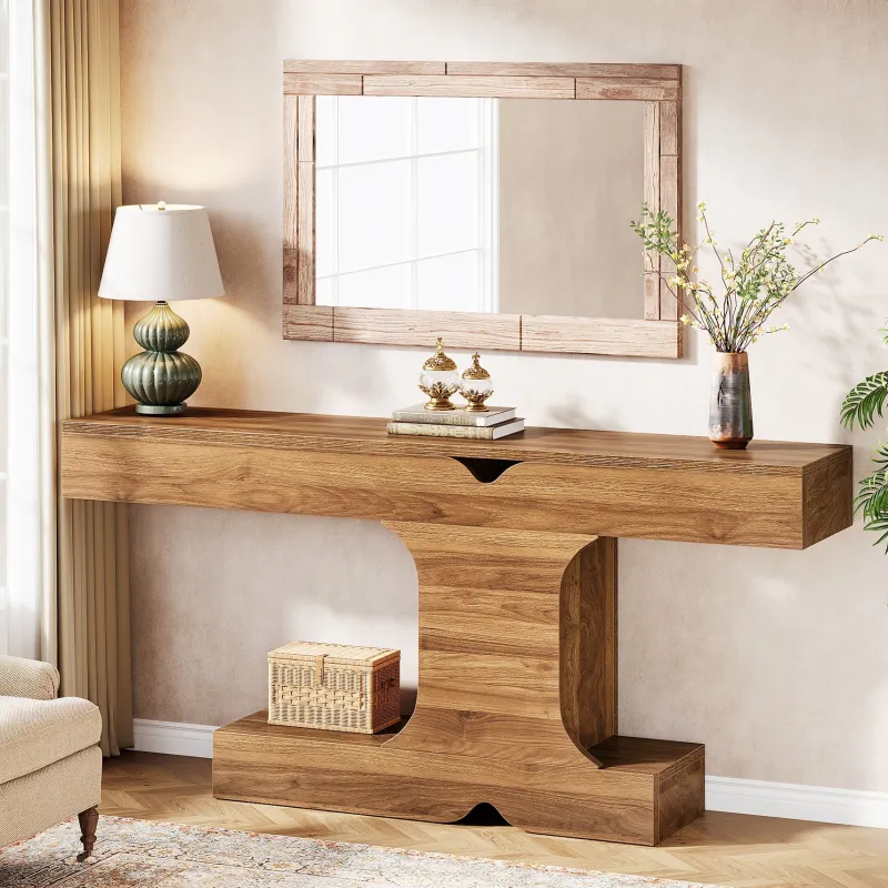 Tribesigns Console Tables|Console Tables*63" Console Table, I - Shaped Farmhouse Sofa Table Entryway Table