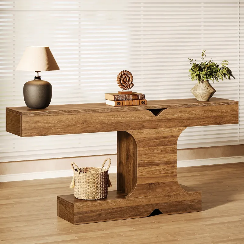 Tribesigns Console Tables|Console Tables*63" Console Table, I - Shaped Farmhouse Sofa Table Entryway Table