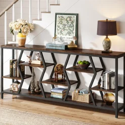 Tribesigns Console Tables|Console Tables*70.9" Console Table Industrial Sofa Table with Storage Shelves