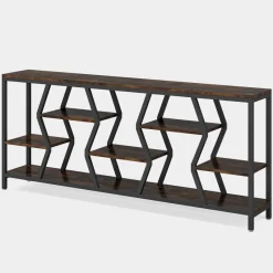 Tribesigns Console Tables|Console Tables*70.9" Console Table Industrial Sofa Table with Storage Shelves