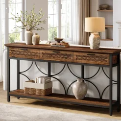 Tribesigns Console Tables|Console Tables*70.9" Console Table, Long Entryway Table Accent Table with Storage Drawers