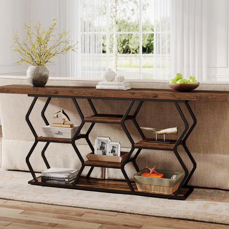 Tribesigns Console Tables|Console Tables*70.9" Console Table, Long Sofa Table with Storage Shelves