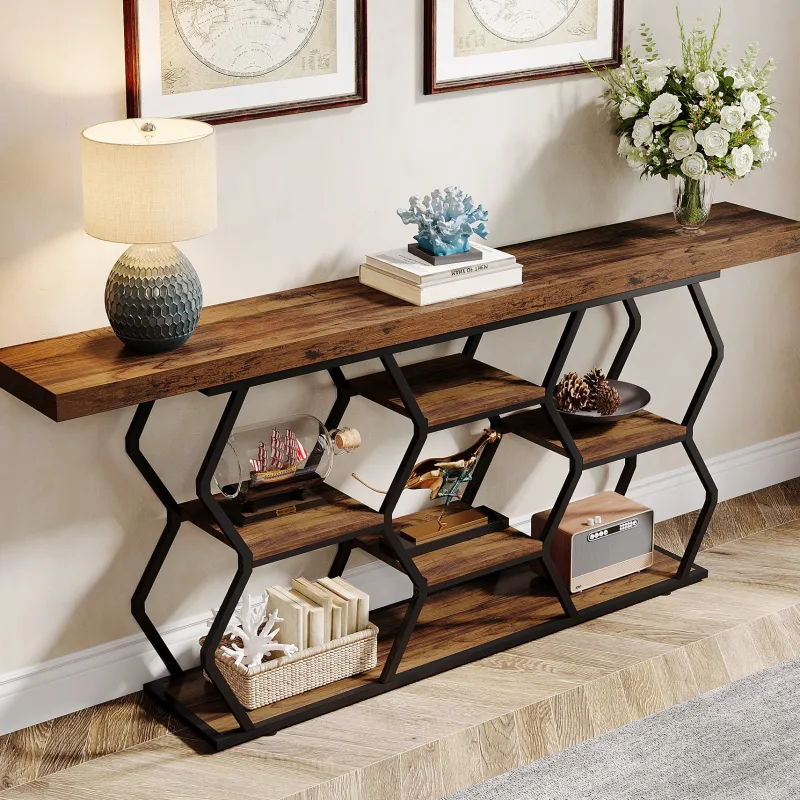 Tribesigns Console Tables|Console Tables*70.9" Console Table, Long Sofa Table with Storage Shelves