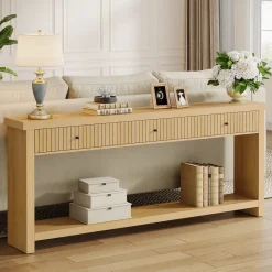 Tribesigns Console Tables|Console Tables*70.9" Console Table, Long Wood Sofa Table with 3 Drawers